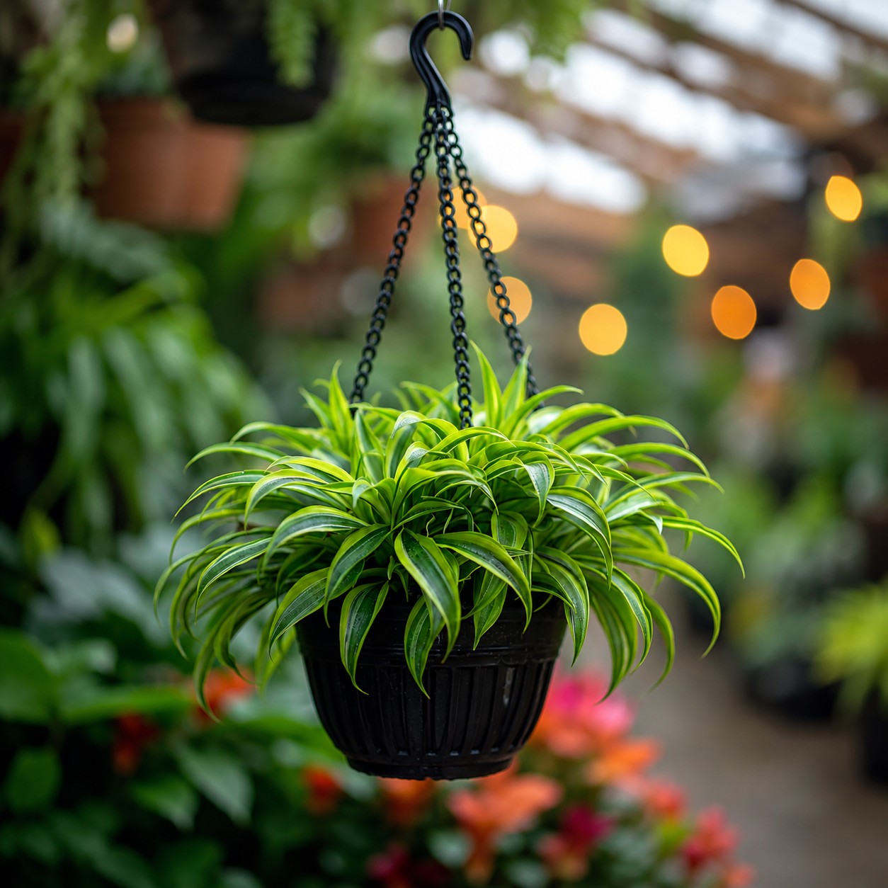 Shop hanging basket plants featuring lush trailing houseplants and decorative hanging baskets.